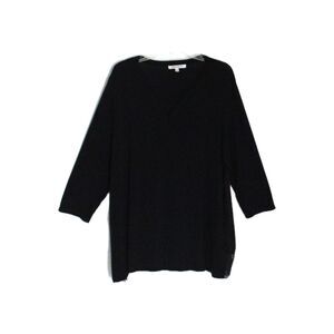 Rose + Olive Tunic Top Black 3/4 Sleeves Lace Hem on Back Women’s  Plus 1 X